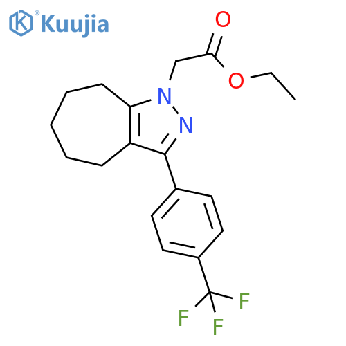 1(4H)-Cycloheptapyrazoleacetic acid, 5,6,7,8-tetrahydro-3-[4-(trifluoromethyl)phenyl]-, ethyl ester structure