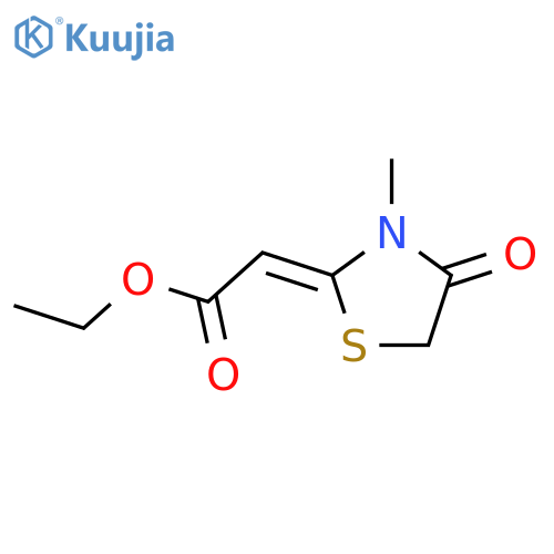 Acetic acid,2-(3-methyl-4-oxo-2-thiazolidinylidene)-, ethyl ester structure