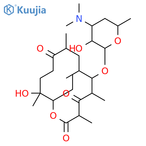 Oxacyclotetradecane-2,4,10-trione,14-ethyl-13-hydroxy-3,5,7,9,13-pentamethyl-6-[[3,4,6-trideoxy-3-(dimethylamino)-b-D-xylo-hexopyranosyl]oxy]-,(3R,5R,6S,7S,9R,13S,14R)- structure