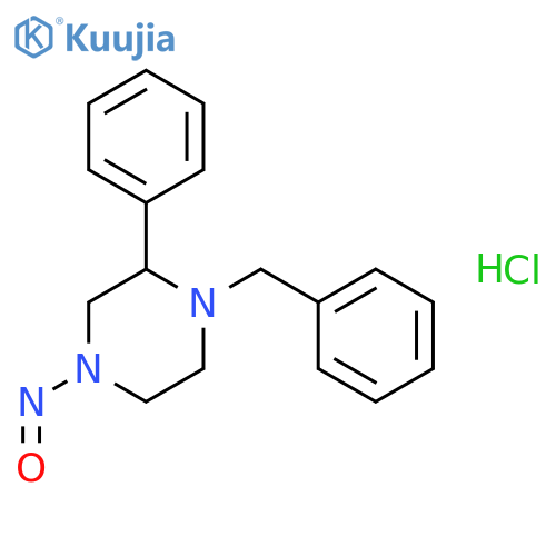 Piperazine,4-nitroso-2-phenyl-1-(phenylmethyl)-, hydrochloride (1:1) structure