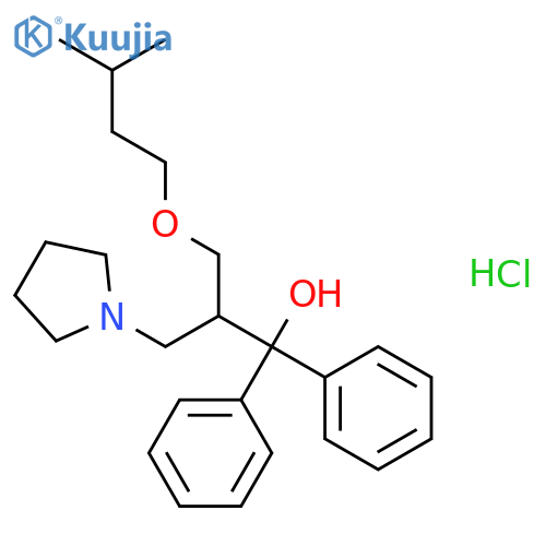 1-Pyrrolidinepropanol, b-[(3-methylbutoxy)methyl]-a,a-diphenyl-, hydrochloride (1:1) structure