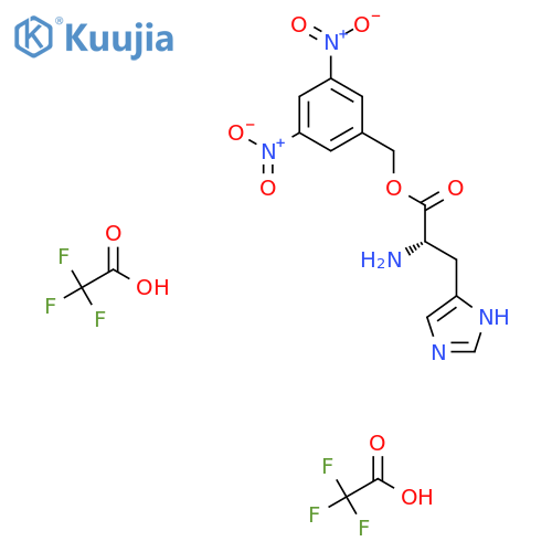 (3,5-dinitrophenyl)methyl (2S)-2-amino-3-(1H-imidazol-4-yl)propanoate; bis(trifluoroacetic acid) structure