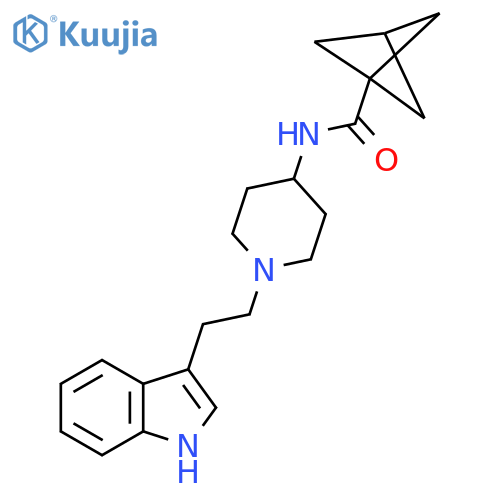 N-{1-[2-(1H-indol-3-yl)ethyl]piperidin-4-yl}bicyclo[1.1.1]pentane-1-carboxamide structure
