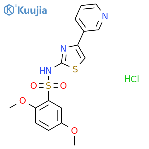 2,5-dimethoxy-N-[4-(pyridin-3-yl)-1,3-thiazol-2-yl]benzene-1-sulfonamide hydrochloride structure