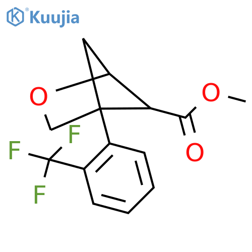 Methyl 4-[2-(trifluoromethyl)phenyl]-2-oxabicyclo[2.1.1]hexane-5-carboxylate structure