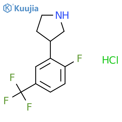 3-[2-Fluoro-5-(trifluoromethyl)phenyl]pyrrolidine hydrochloride structure