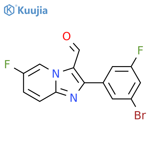 2-(3-Bromo-5-fluorophenyl)-6-fluoroimidazo[1,2-a]pyridine-3-carbaldehyde structure
