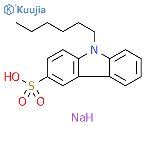 9H-Carbazole-3-sulfonic acid, 9-hexyl-, sodium salt (1:1) structure