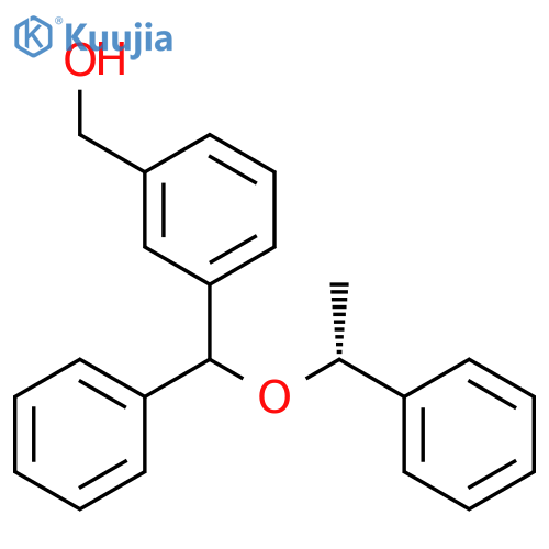 Benzenemethanol, 3-[phenyl[(1R)-1-phenylethoxy]methyl]- structure