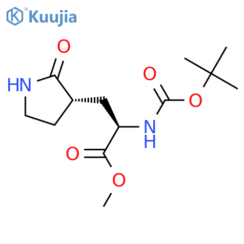 3-Pyrrolidinepropanoic acid, α-[[(1,1-dimethylethoxy)carbonyl]amino]-2-oxo-, methyl ester, (αR,3S)- structure