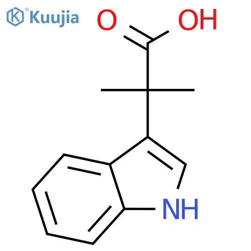 2-(1H-indol-3-yl)-2-methyl-propanoic acid structure