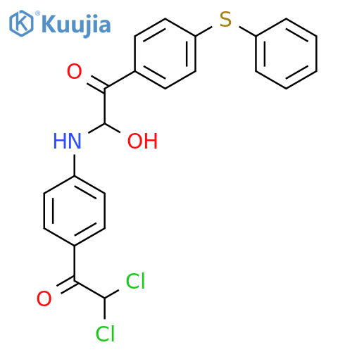 Ethanone,2-[[4-(dichloroacetyl)phenyl]amino]-2-hydroxy-1-[4-(phenylthio)phenyl]- (9CI) structure