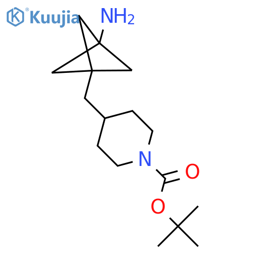 Tert-butyl 4-({3-aminobicyclo[1.1.1]pentan-1-yl}methyl)piperidine-1-carboxylate structure