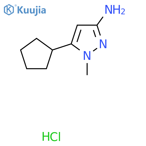 5-cyclopentyl-1-methyl-1H-pyrazol-3-amine hydrochloride structure