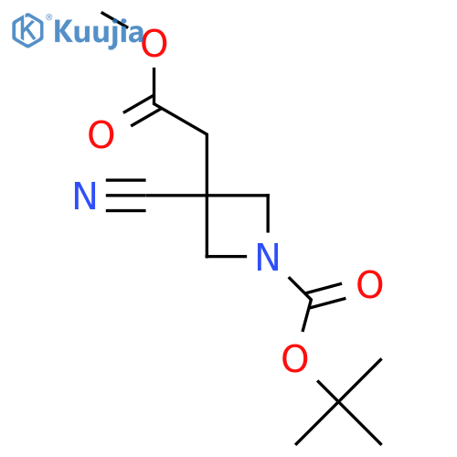 Tert-butyl 3-cyano-3-(2-methoxy-2-oxoethyl)azetidine-1-carboxylate structure