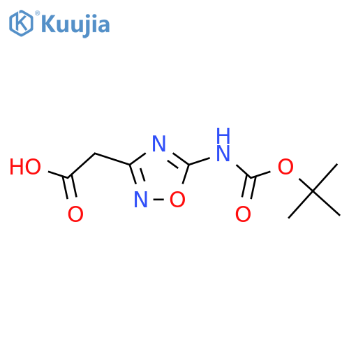 2-(5-{(tert-butoxy)carbonylamino}-1,2,4-oxadiazol-3-yl)acetic acid structure