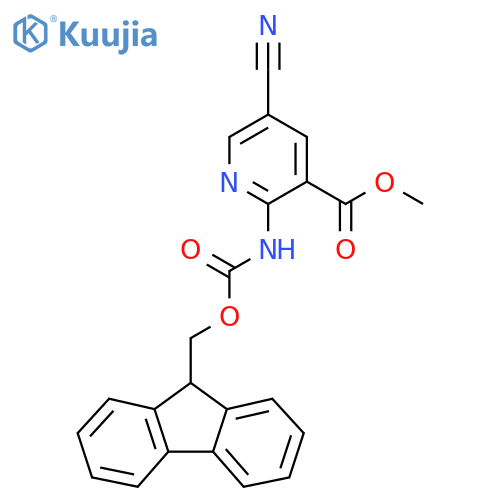 methyl 5-cyano-2-({[(9H-fluoren-9-yl)methoxy]carbonyl}amino)pyridine-3-carboxylate structure