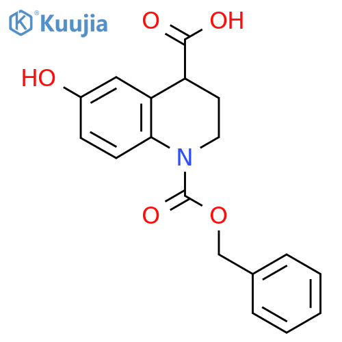 1-[(Benzyloxy)carbonyl]-6-hydroxy-1,2,3,4-tetrahydroquinoline-4-carboxylic acid structure