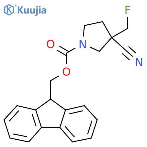 (9H-fluoren-9-yl)methyl 3-cyano-3-(fluoromethyl)pyrrolidine-1-carboxylate structure