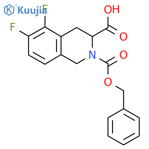 2-[(Benzyloxy)carbonyl]-5,6-difluoro-1,2,3,4-tetrahydroisoquinoline-3-carboxylic acid structure