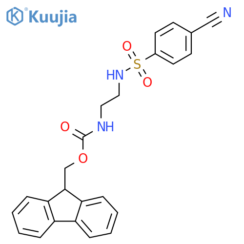 (9H-fluoren-9-yl)methyl N-[2-(4-cyanobenzenesulfonamido)ethyl]carbamate structure