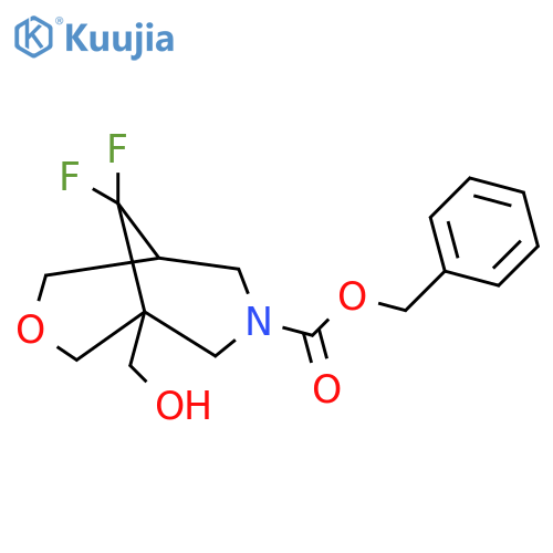 Benzyl 9,9-difluoro-1-(hydroxymethyl)-3-oxa-7-azabicyclo[3.3.1]nonane-7-carboxylate structure
