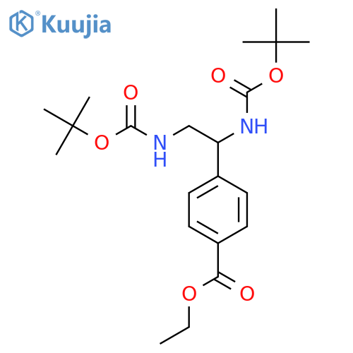Ethyl 4-[1,2-bis({[(tert-butoxy)carbonyl]amino})ethyl]benzoate structure