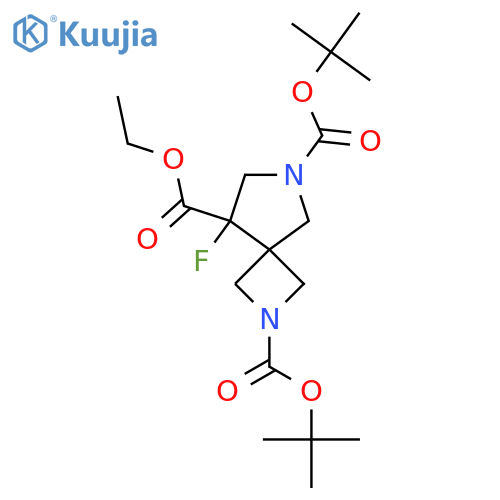 2,6-Di-tert-butyl 8-ethyl 8-fluoro-2,6-diazaspiro[3.4]octane-2,6,8-tricarboxylate structure