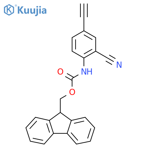 (9H-fluoren-9-yl)methyl N-(2-cyano-4-ethynylphenyl)carbamate structure