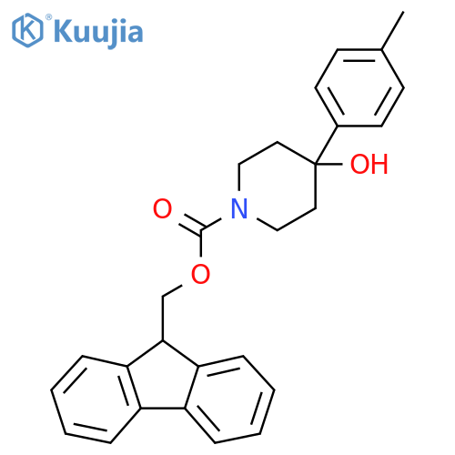 (9H-fluoren-9-yl)methyl 4-hydroxy-4-(4-methylphenyl)piperidine-1-carboxylate structure