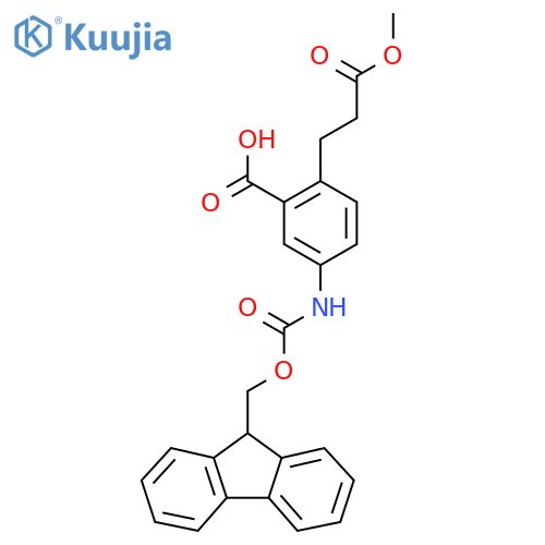 5-({[(9H-fluoren-9-yl)methoxy]carbonyl}amino)-2-(3-methoxy-3-oxopropyl)benzoic acid structure