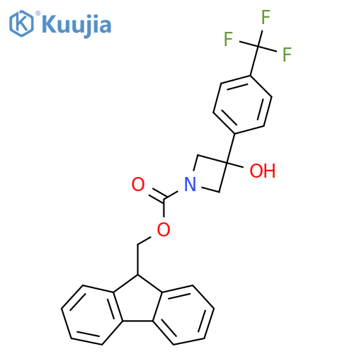 (9H-fluoren-9-yl)methyl 3-hydroxy-3-[4-(trifluoromethyl)phenyl]azetidine-1-carboxylate structure