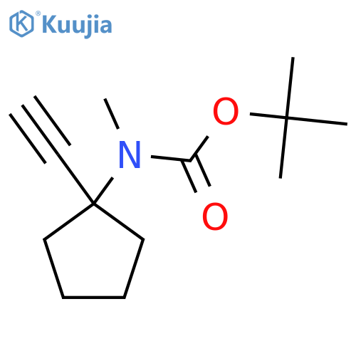 tert-butyl N-(1-ethynylcyclopentyl)-N-methylcarbamate structure
