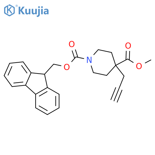 1-(9H-fluoren-9-yl)methyl 4-methyl 4-(prop-2-yn-1-yl)piperidine-1,4-dicarboxylate structure