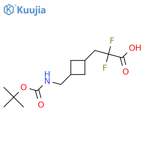 3-[3-({[(Tert-butoxy)carbonyl]amino}methyl)cyclobutyl]-2,2-difluoropropanoic acid structure