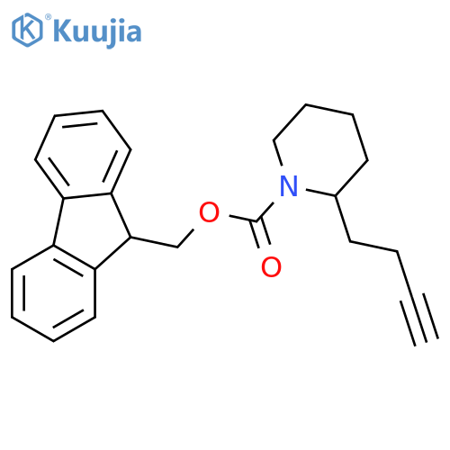 (9H-fluoren-9-yl)methyl 2-(but-3-yn-1-yl)piperidine-1-carboxylate structure