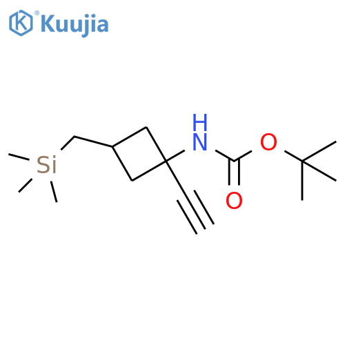 tert-butyl N-{1-ethynyl-3-[(trimethylsilyl)methyl]cyclobutyl}carbamate structure