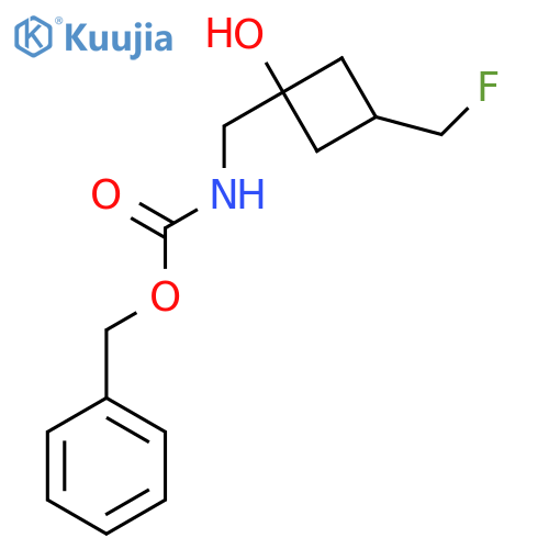 benzyl N-{[3-(fluoromethyl)-1-hydroxycyclobutyl]methyl}carbamate structure