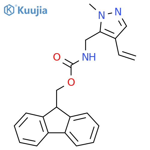 (9H-fluoren-9-yl)methyl N-[(4-ethenyl-1-methyl-1H-pyrazol-5-yl)methyl]carbamate structure