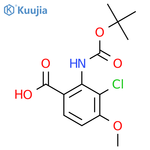 2-{[(Tert-butoxy)carbonyl]amino}-3-chloro-4-methoxybenzoic acid structure