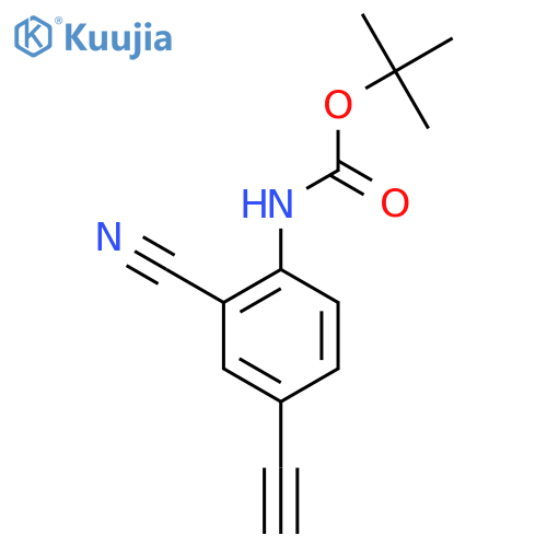 tert-butyl N-(2-cyano-4-ethynylphenyl)carbamate structure