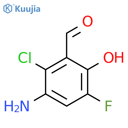 3-Amino-2-chloro-5-fluoro-6-hydroxybenzaldehyde structure