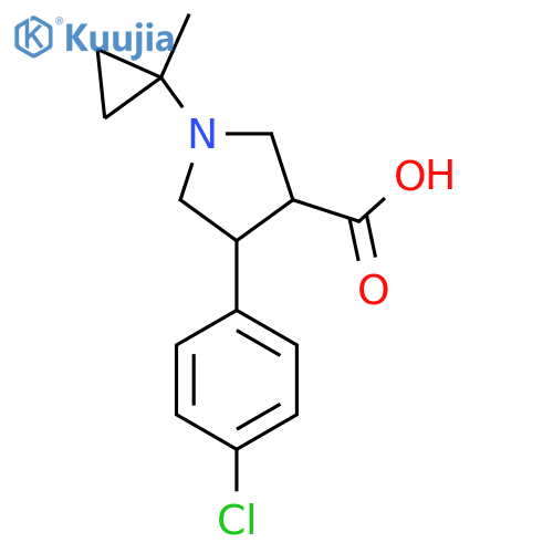 4-(4-Chlorophenyl)-1-(1-methylcyclopropyl)pyrrolidine-3-carboxylic acid structure