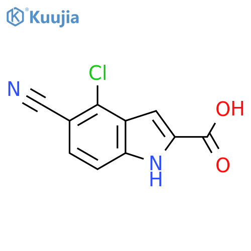 4-chloro-5-cyano-1H-indole-2-carboxylic acid structure