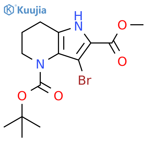 4-(tert-butyl) 2-methyl 3-bromo-1,5,6,7-tetrahydro-4H-pyrrolo[3,2-b]pyridine-2,4-dicarboxylate structure