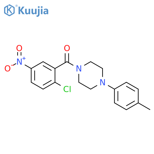 1-(2-chloro-5-nitrobenzoyl)-4-(4-methylphenyl)piperazine structure