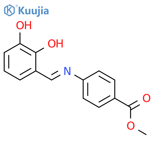 Benzoic acid, 4-[[(2,3-dihydroxyphenyl)methylene]amino]-, methyl ester structure
