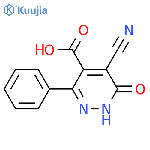 5-cyano-1,6-dihydro-6-oxo-3-phenyl-4-Pyridazinecarboxylic acid structure