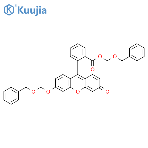 Benzoic acid, 2-[3-oxo-6-[(phenylmethoxy)methoxy]-3H-xanthen-9-yl]-,(phenylmethoxy)methyl ester structure