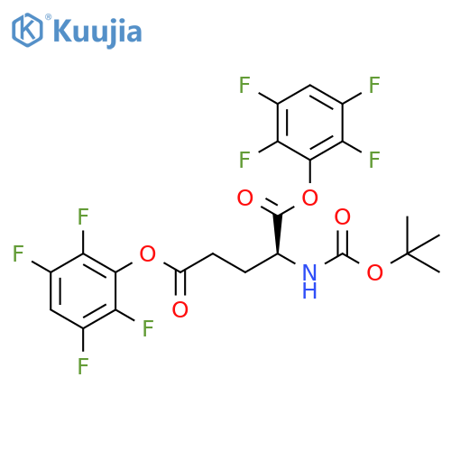 L-Glutamic acid, N-[(1,1-dimethylethoxy)carbonyl]-,bis(2,3,5,6-tetrafluorophenyl) ester structure
